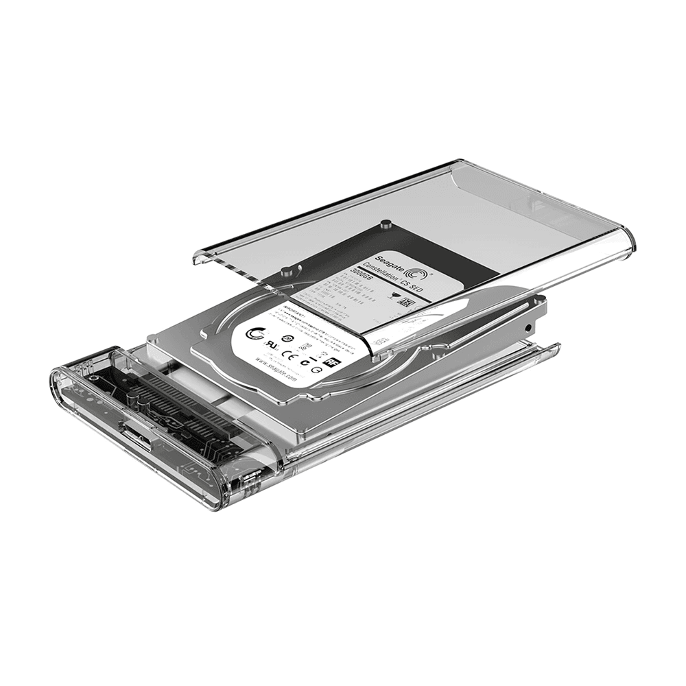 Cofre de disco duro Transparente Velocidad 3.0 para discos tamaño 2.5 - Vista 1