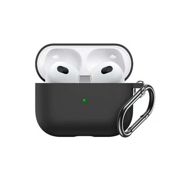 Funda de Silicona Negra para AirPods Pro 3 + Sujetador metálico. - Vista 1